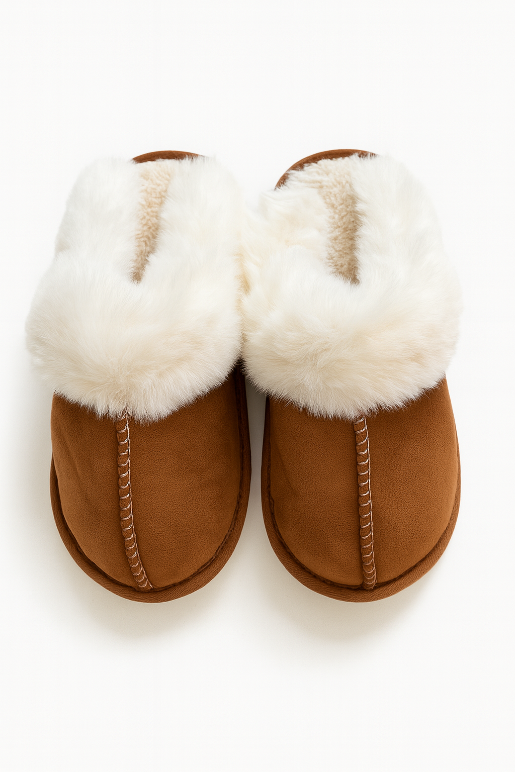 Pantoufles chaudes stylées femme brunes