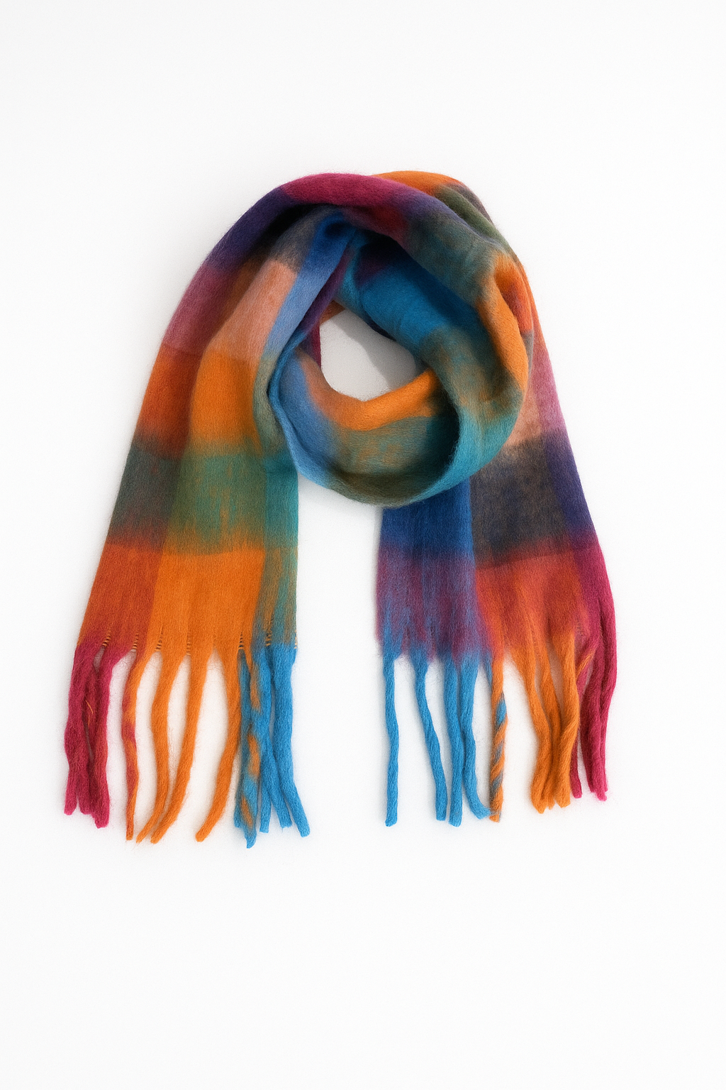 Grand foulard multicolore coloré tendance femme chaud 