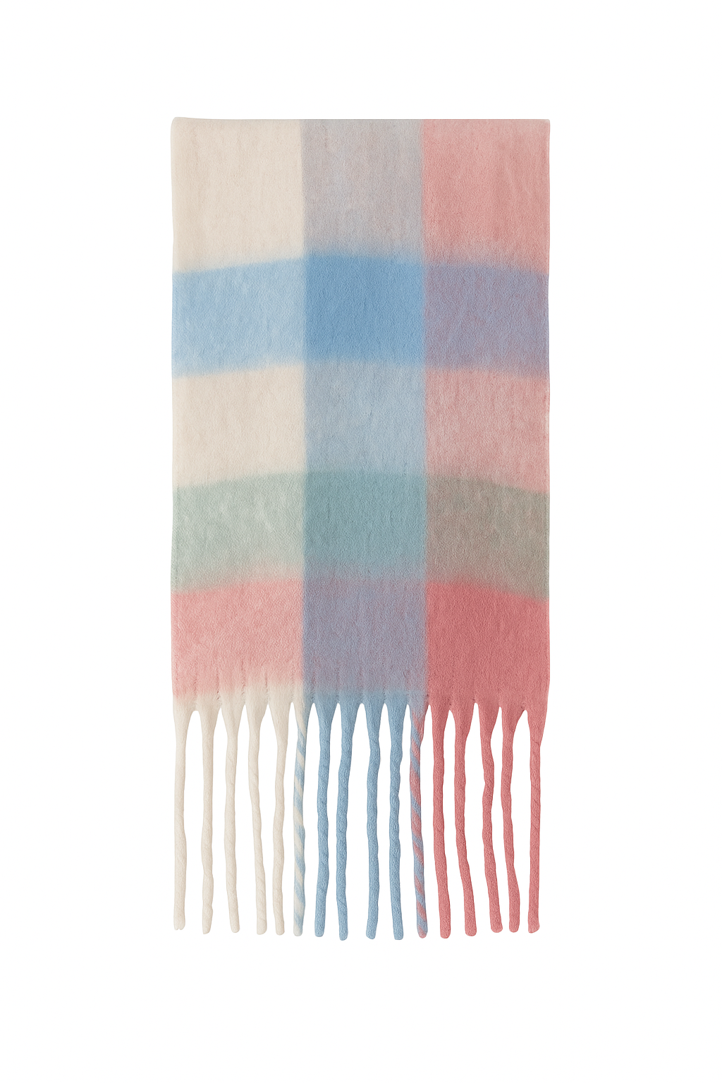 Foulard coloré rose bleu beige pastel femme chaud confortable