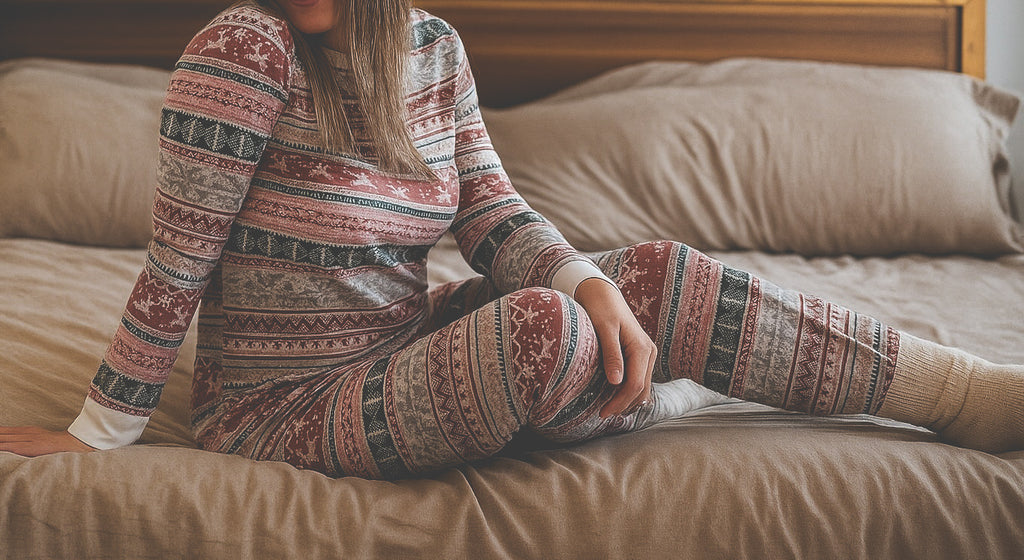 Pyjama assorti motifs rouge et vert maman famille matching