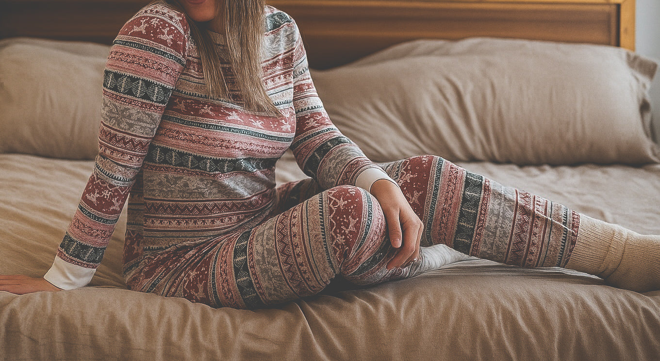 Pyjama assorti motifs rouge et vert maman famille matching