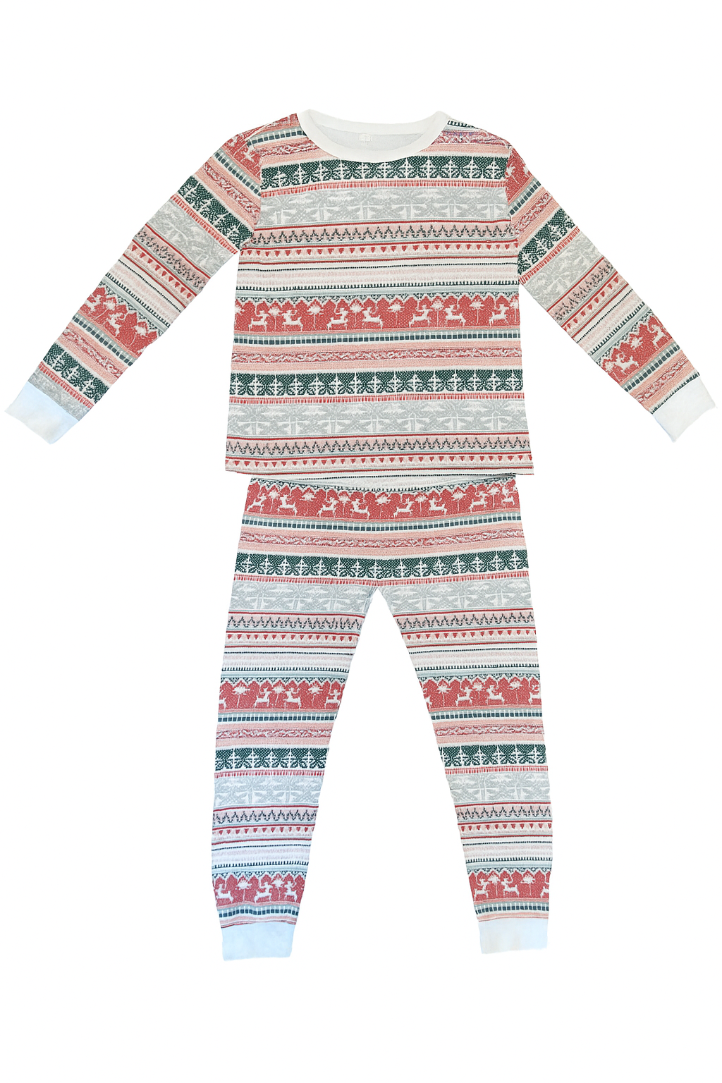 Pyjamas de noel enfant assortis à motif rouge et vert matching famille
