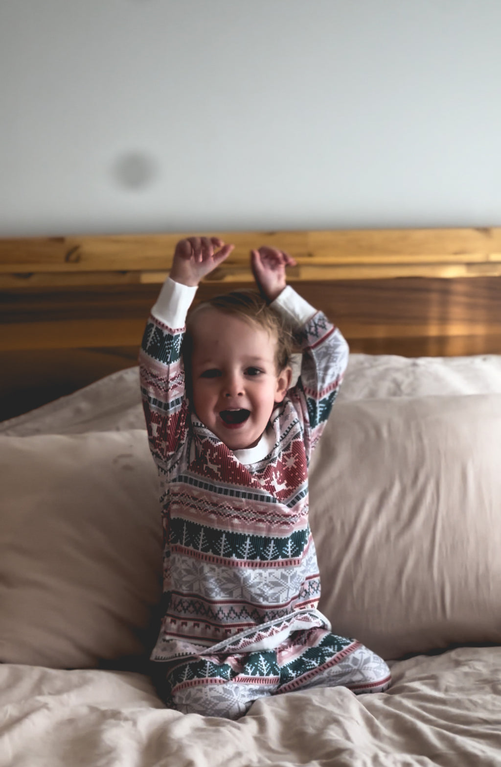 Pyjamas de noel assortis toddler enfant à motif rouge et vert matching famille