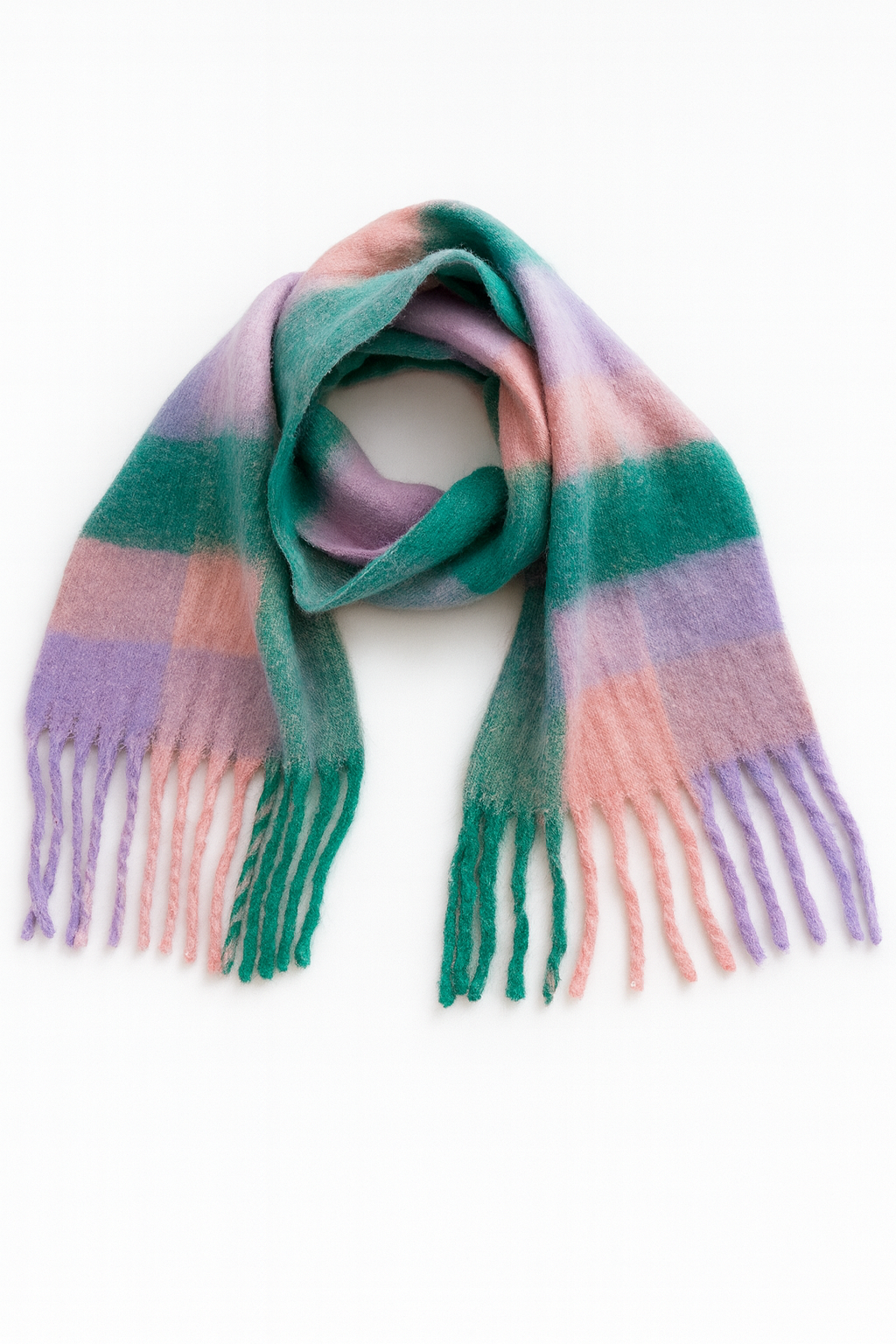 Foulard femme coloré mauve vert rose tendance chaud gros