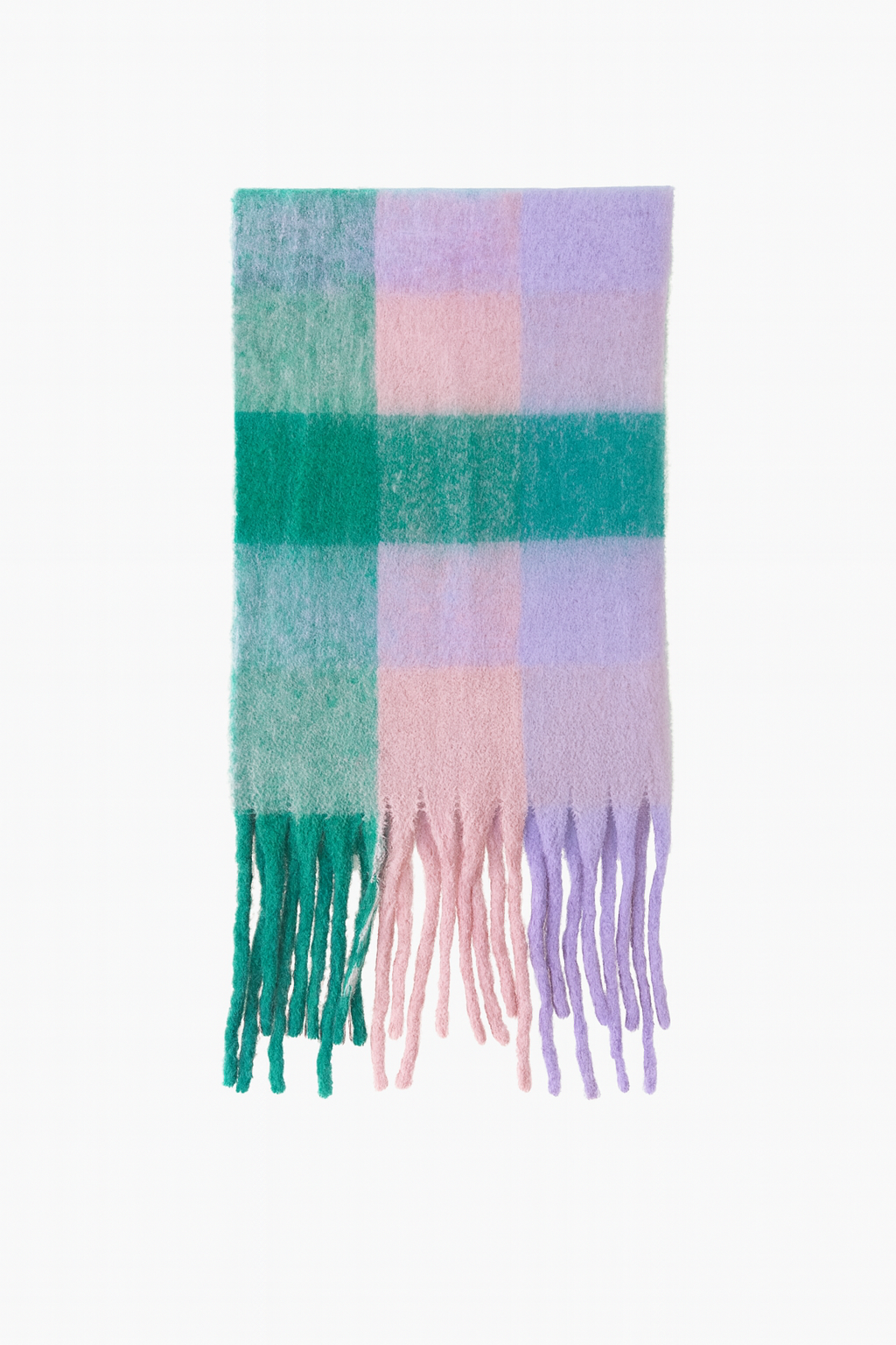Grand foulard coloré mauve vert rose tendance femme chaud
